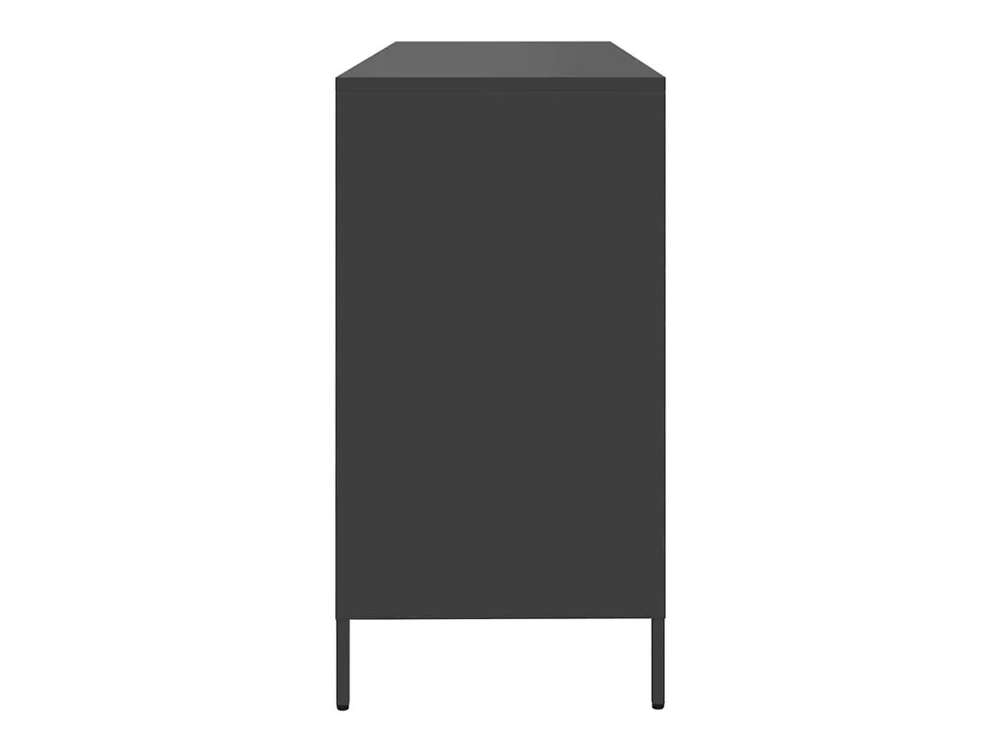 Aparador de acero laminado en frío negro 135x39x73,5 cm