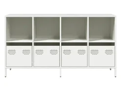 Aparador de acero laminado en frío blanco 135x39x73,5 cm