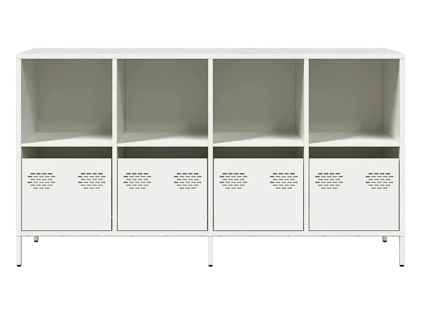 Aparador de acero laminado en frío blanco 135x39x73,5 cm