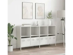 Aparador de acero laminado en frío blanco 135x39x73,5 cm