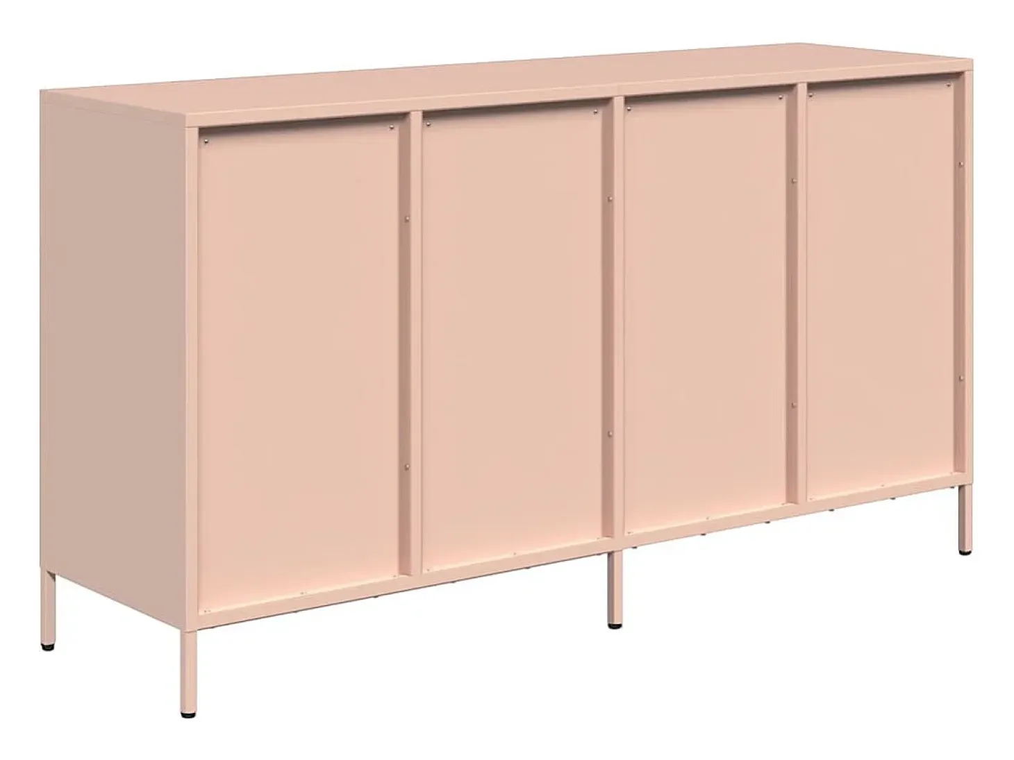 Aparador de acero laminado en frío rosa 135x39x73,5 cm