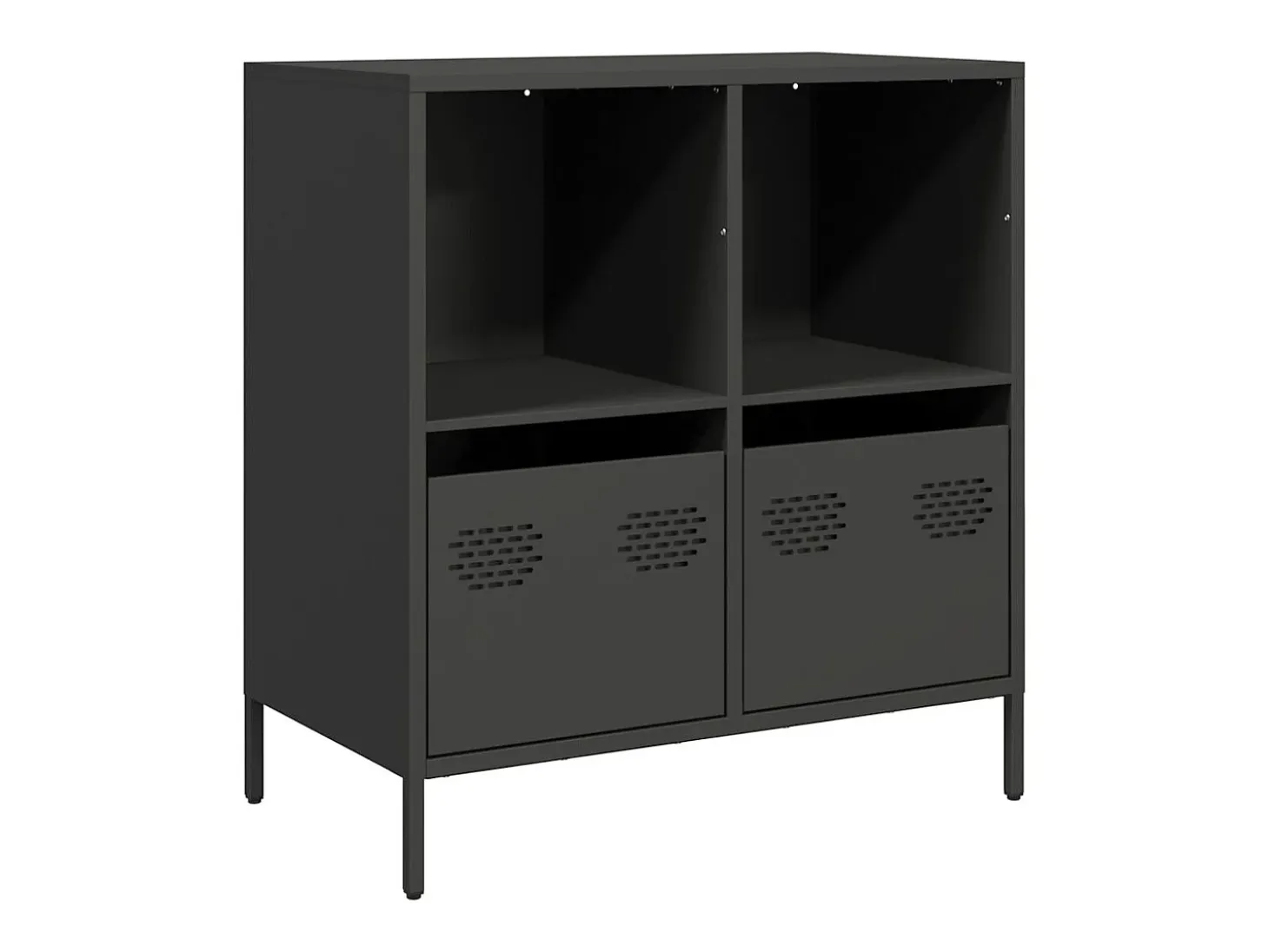 Aparador de acero laminado en frío negro 68x39x73,5 cm