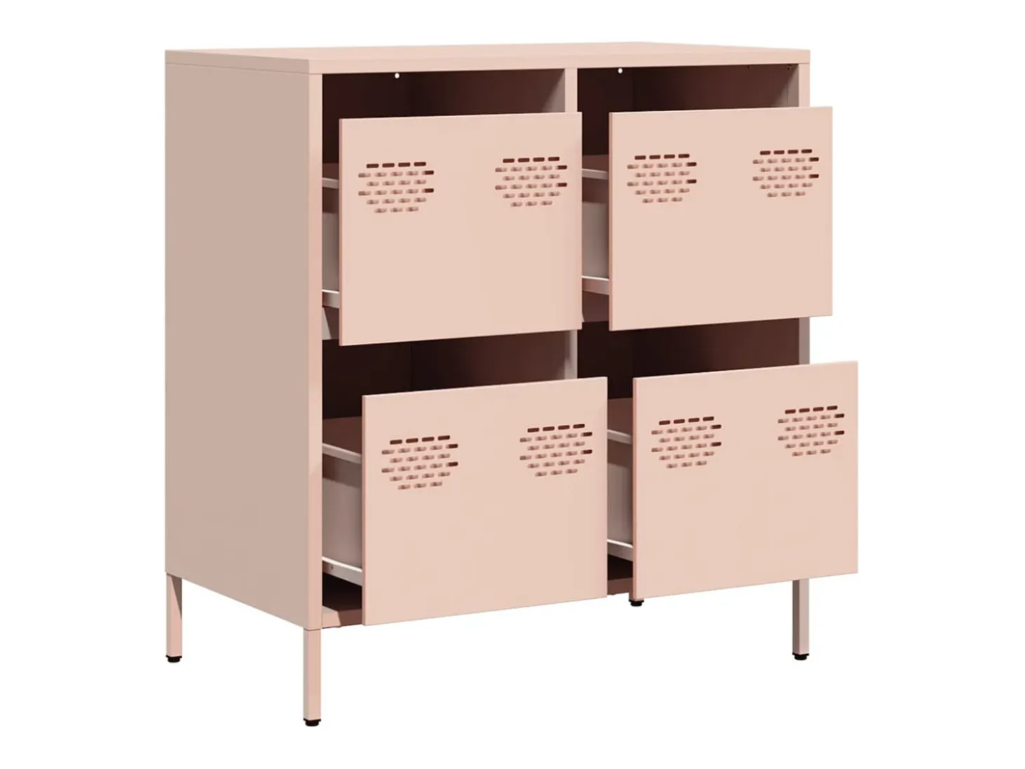 Aparador de acero laminado en frío rosa 68x39x73,5 cm