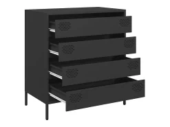 Aparador de acero laminado en frío negro 68x39x73,5 cm
