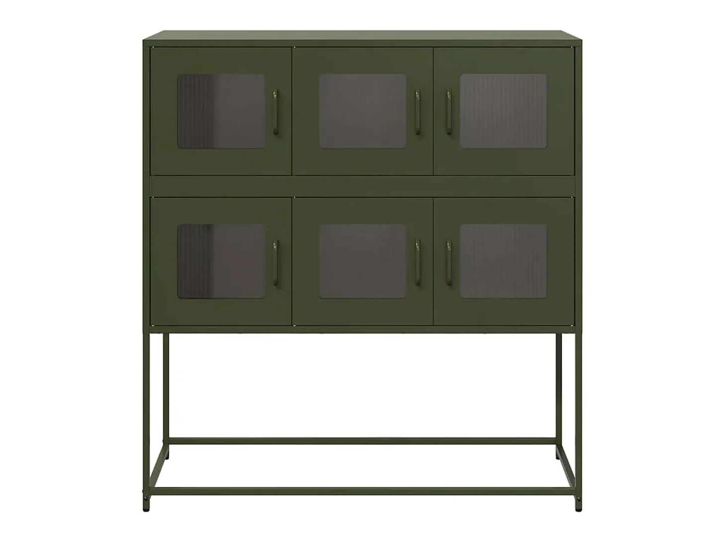 Aparador de acero laminado en frío verde oliva 100,5x39x107 cm