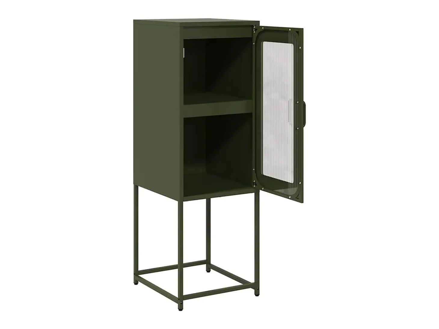 Aparador de acero laminado en frío verde oliva 36x39x107 cm