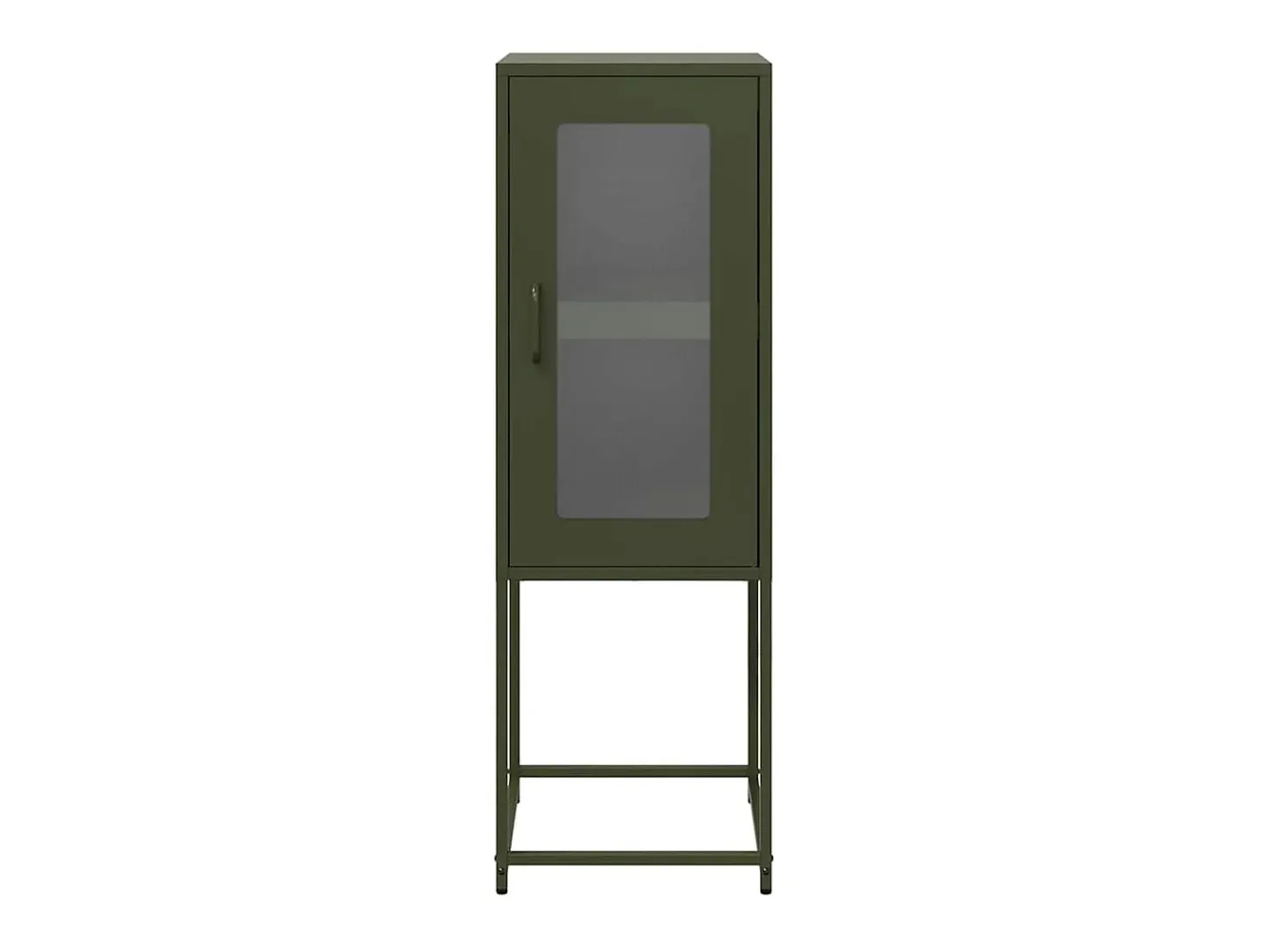 Aparador de acero laminado en frío verde oliva 36x39x107 cm