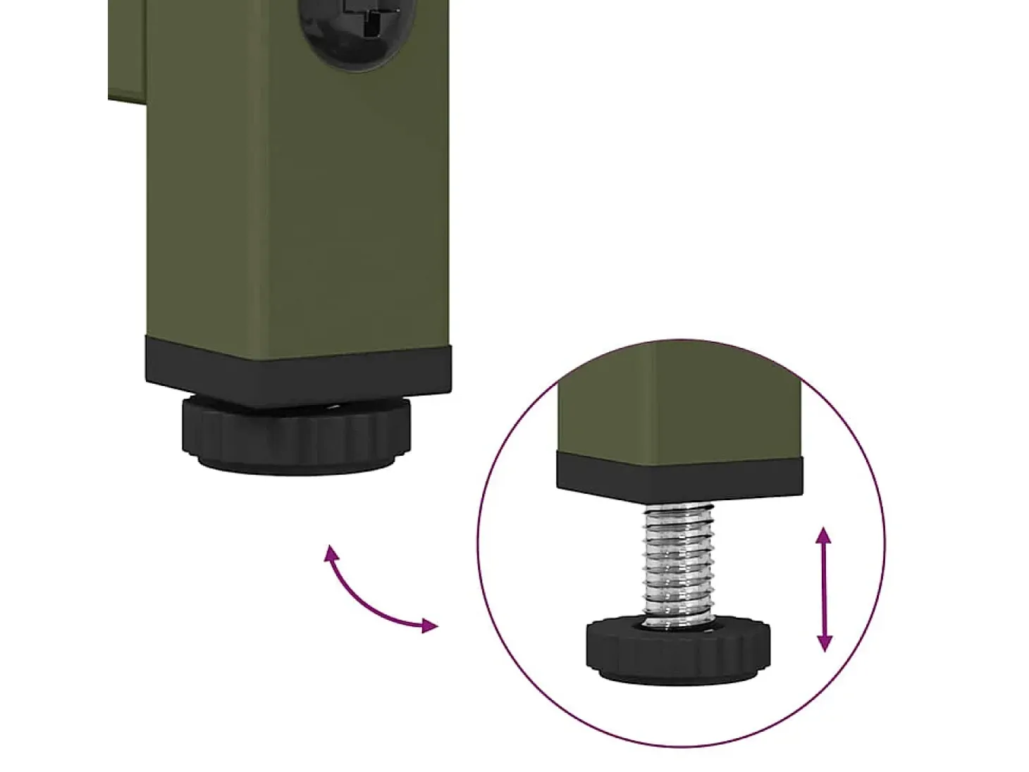 Aparador de acero laminado en frío verde oliva 36x39x107 cm