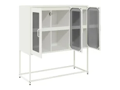 Aparador de acero laminado en frío blanco 100,5x39x107 cm