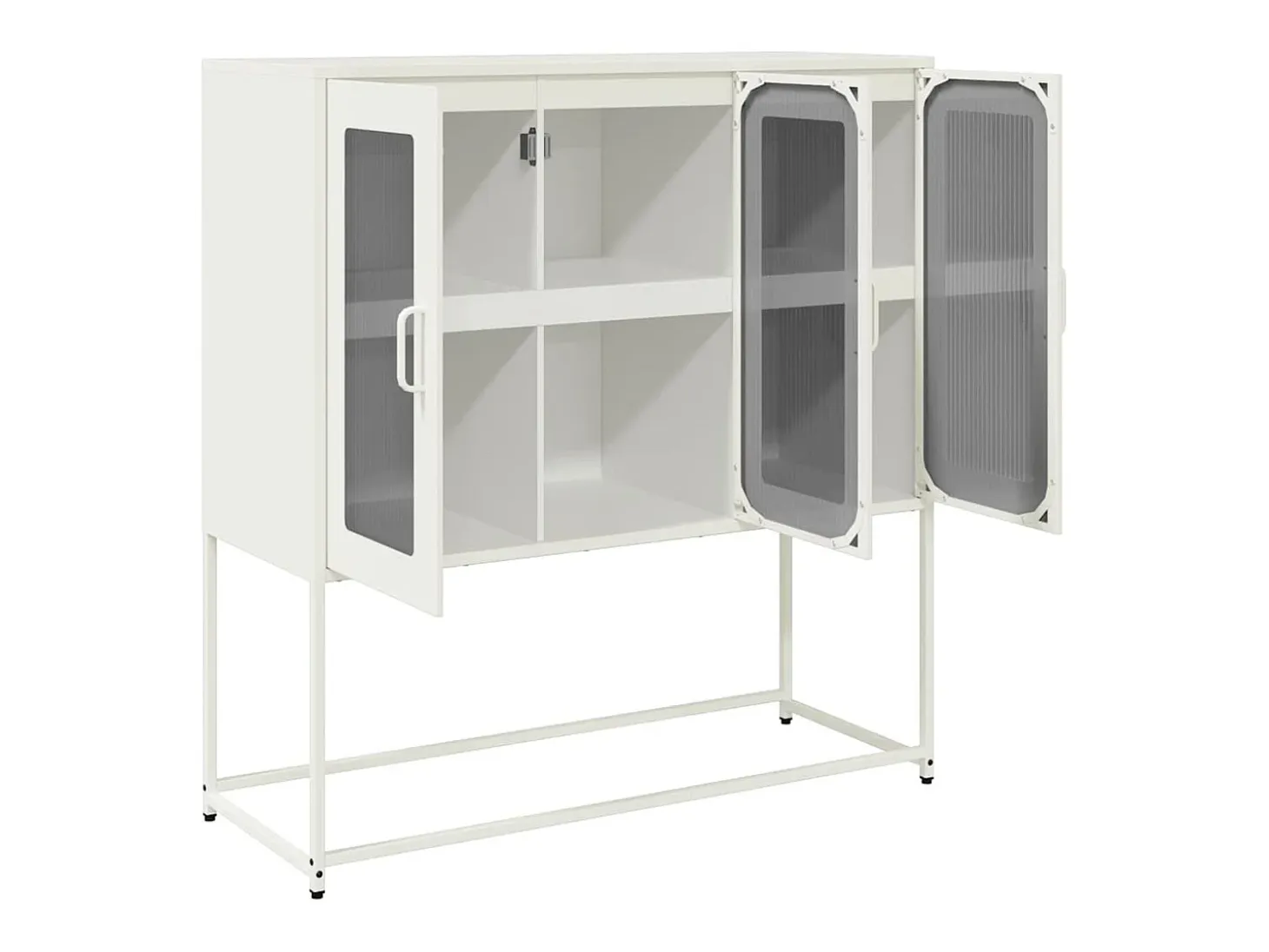 Aparador de acero laminado en frío blanco 100,5x39x107 cm