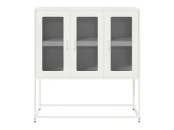 Aparador de acero laminado en frío blanco 100,5x39x107 cm