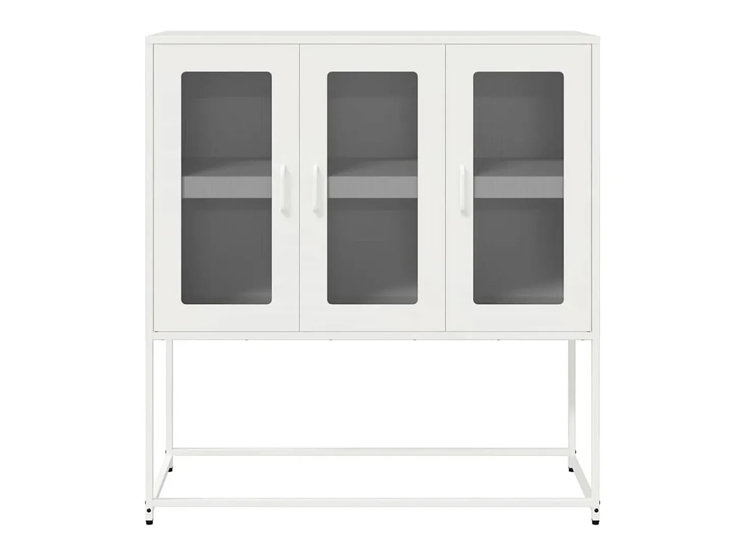 Aparador de acero laminado en frío blanco 100,5x39x107 cm