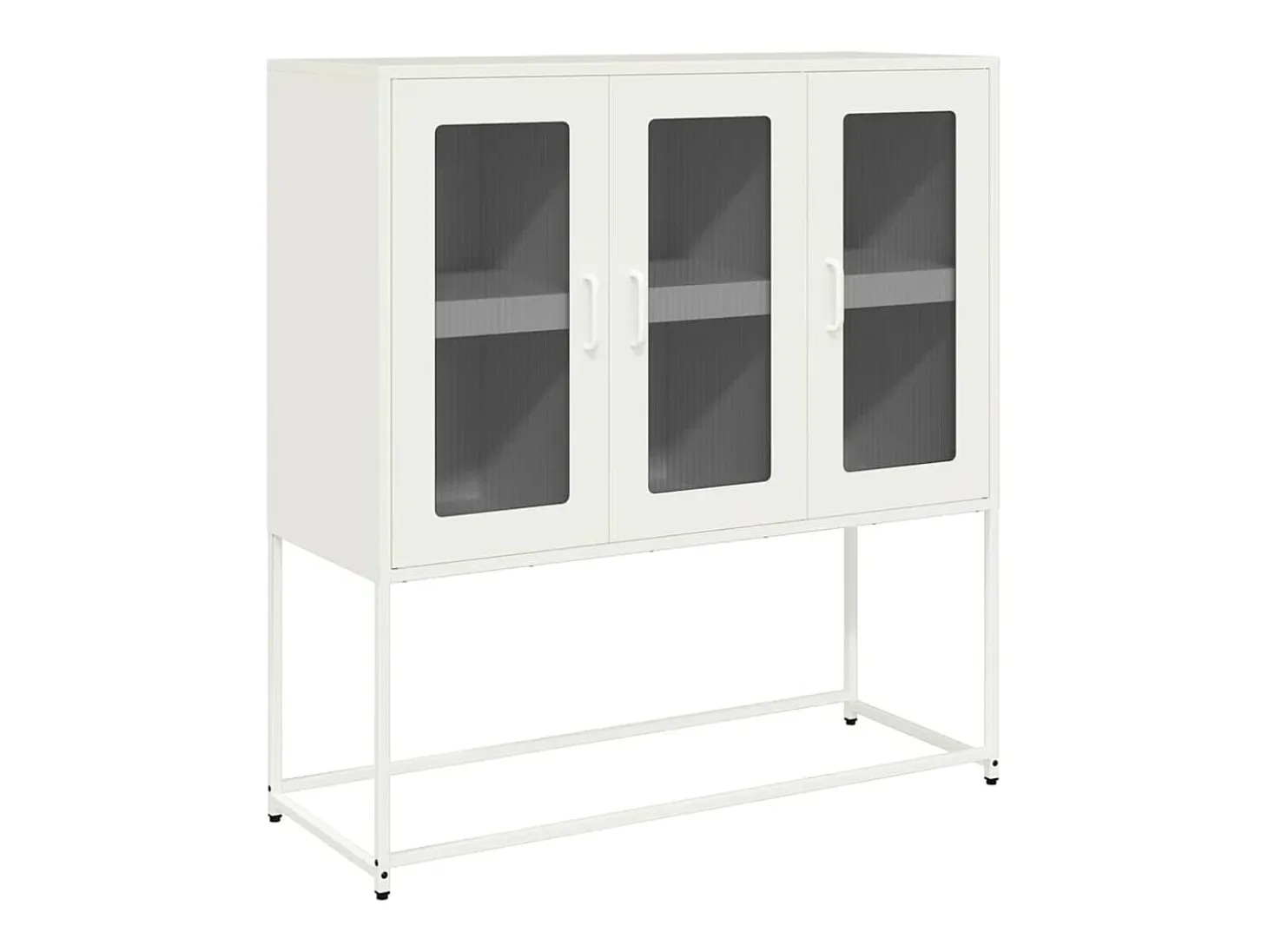 Aparador de acero laminado en frío blanco 100,5x39x107 cm