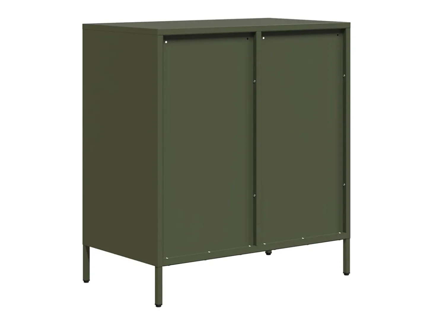 Aparador de acero laminado en frío verde oliva 68x39x73,5 cm