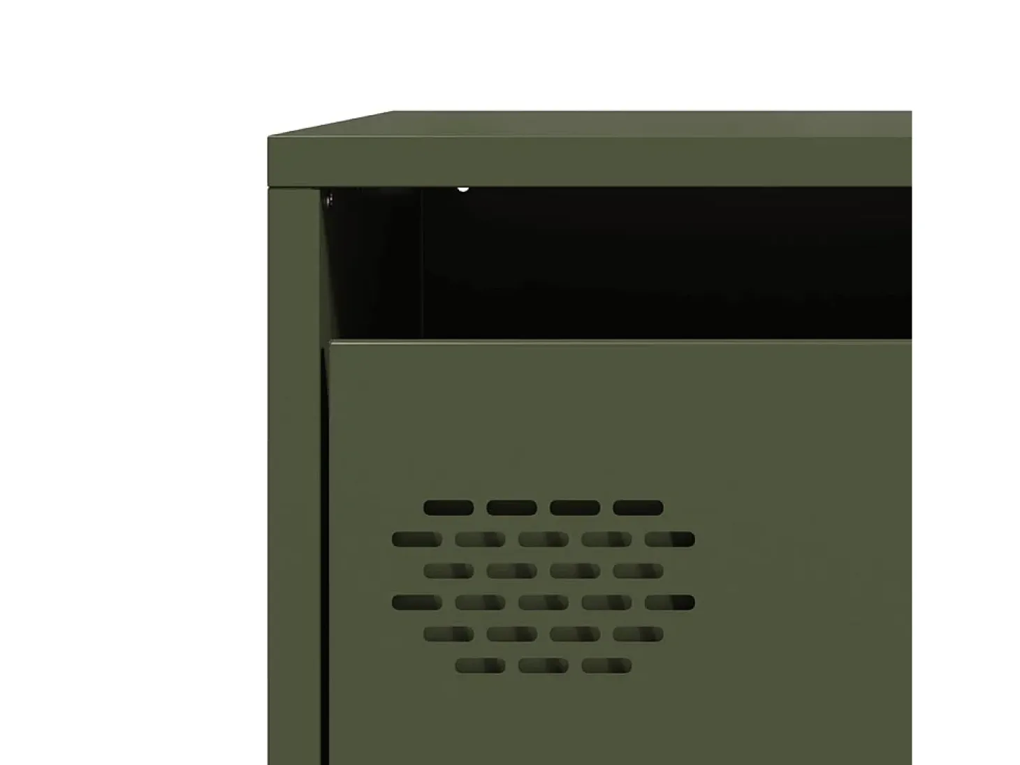 Aparador de acero laminado en frío verde oliva 68x39x73,5 cm