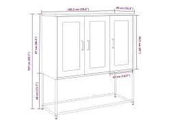 Aparador de acero laminado en frío verde oliva 100,5x39x107 cm