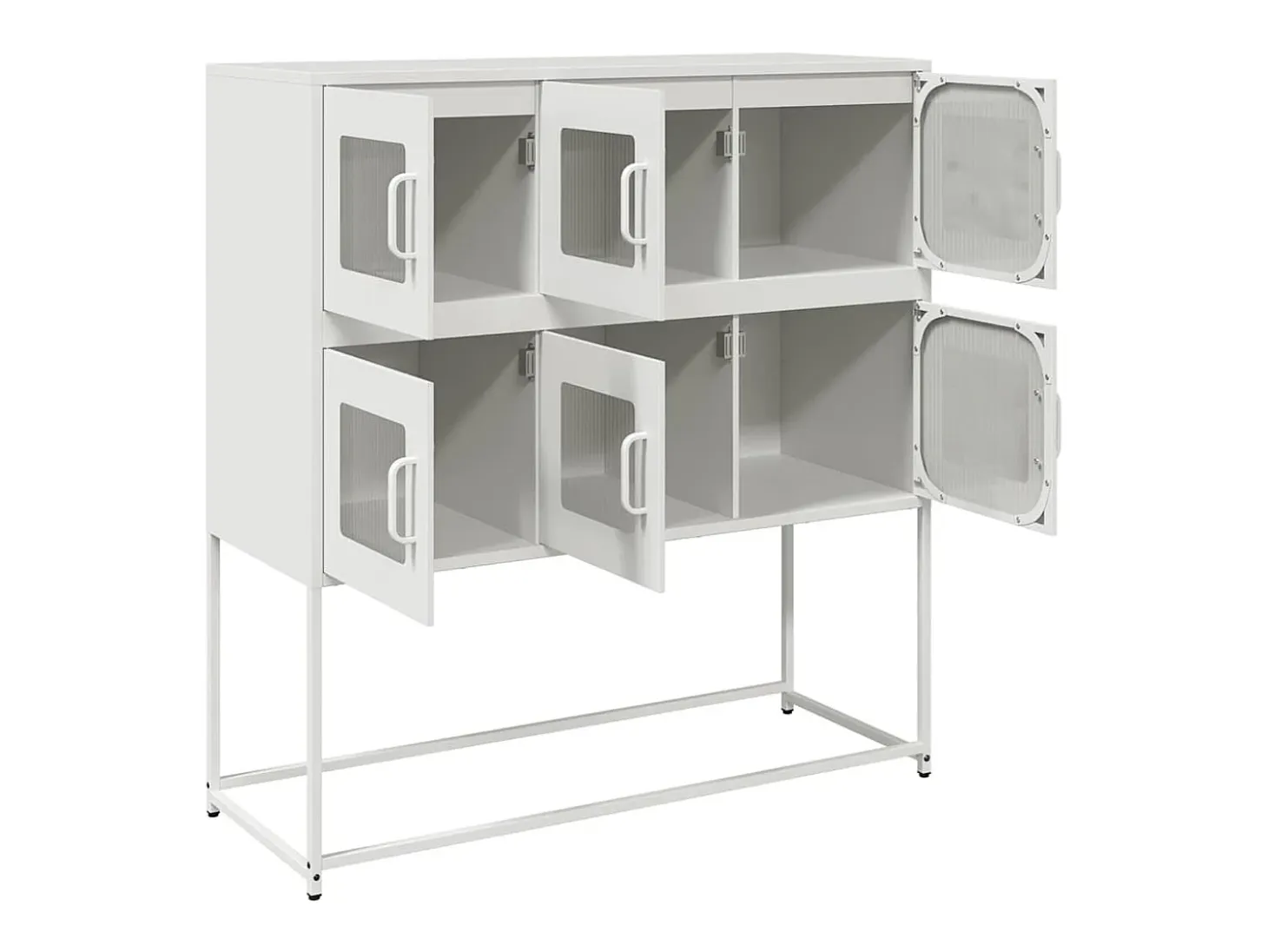 Aparador de acero laminado en frío blanco 100,5x39x107 cm