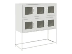 Aparador de acero laminado en frío blanco 100,5x39x107 cm