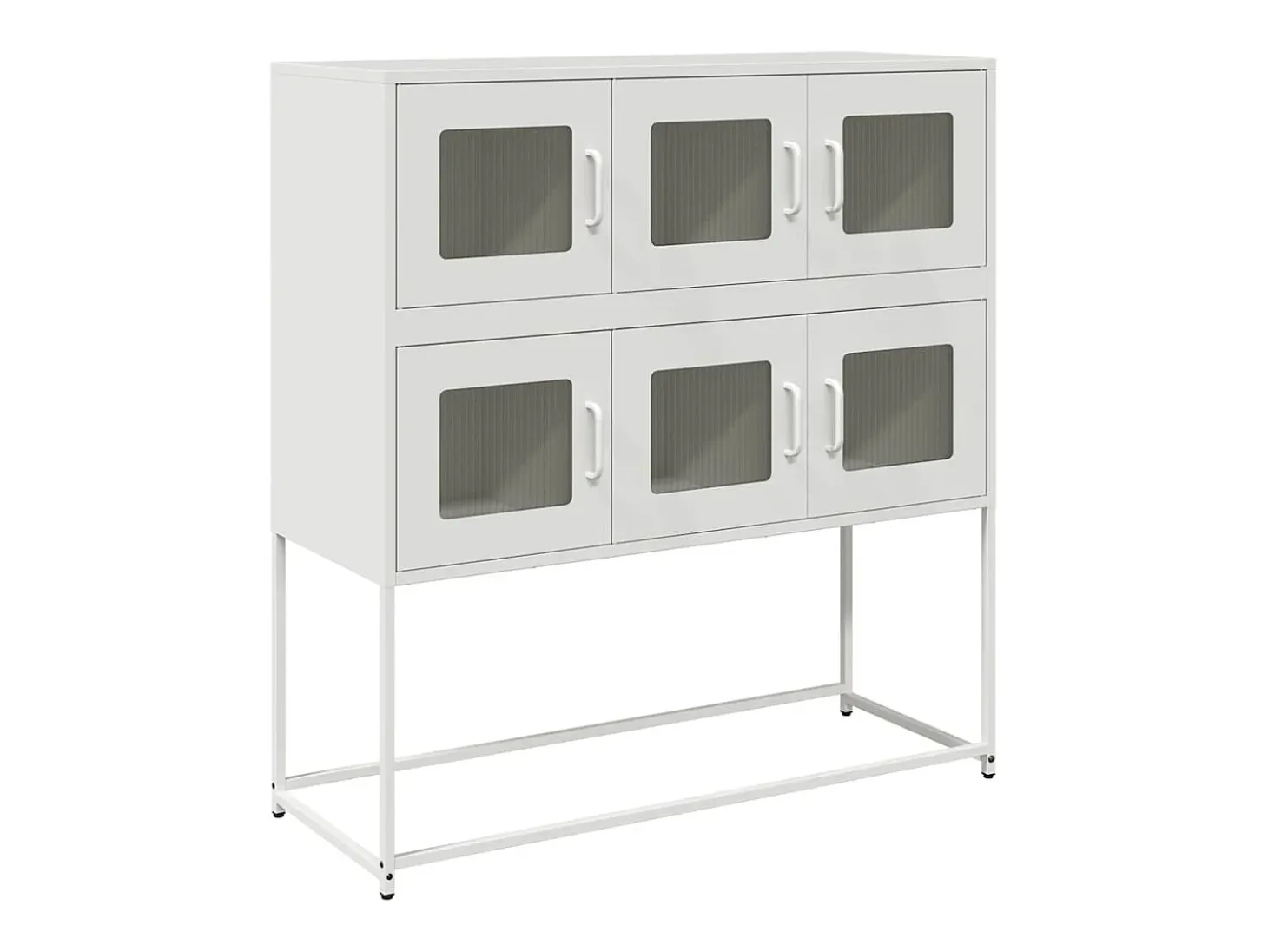 Aparador de acero laminado en frío blanco 100,5x39x107 cm