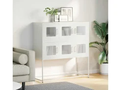 Aparador de acero laminado en frío blanco 100,5x39x107 cm