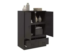 Aparador de acero negro 67x39x95 cm