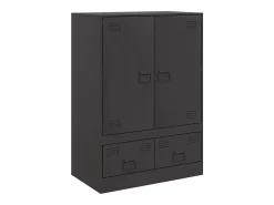 Aparador de acero negro 67x39x95 cm