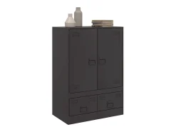 Aparador de acero negro 67x39x95 cm