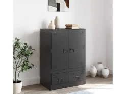Aparador de acero negro 67x39x95 cm