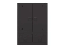 Aparador de acero negro 67x39x95 cm