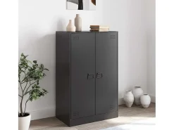 Aparador de acero negro 67x39x107 cm