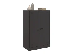 Aparador de acero negro 67x39x107 cm