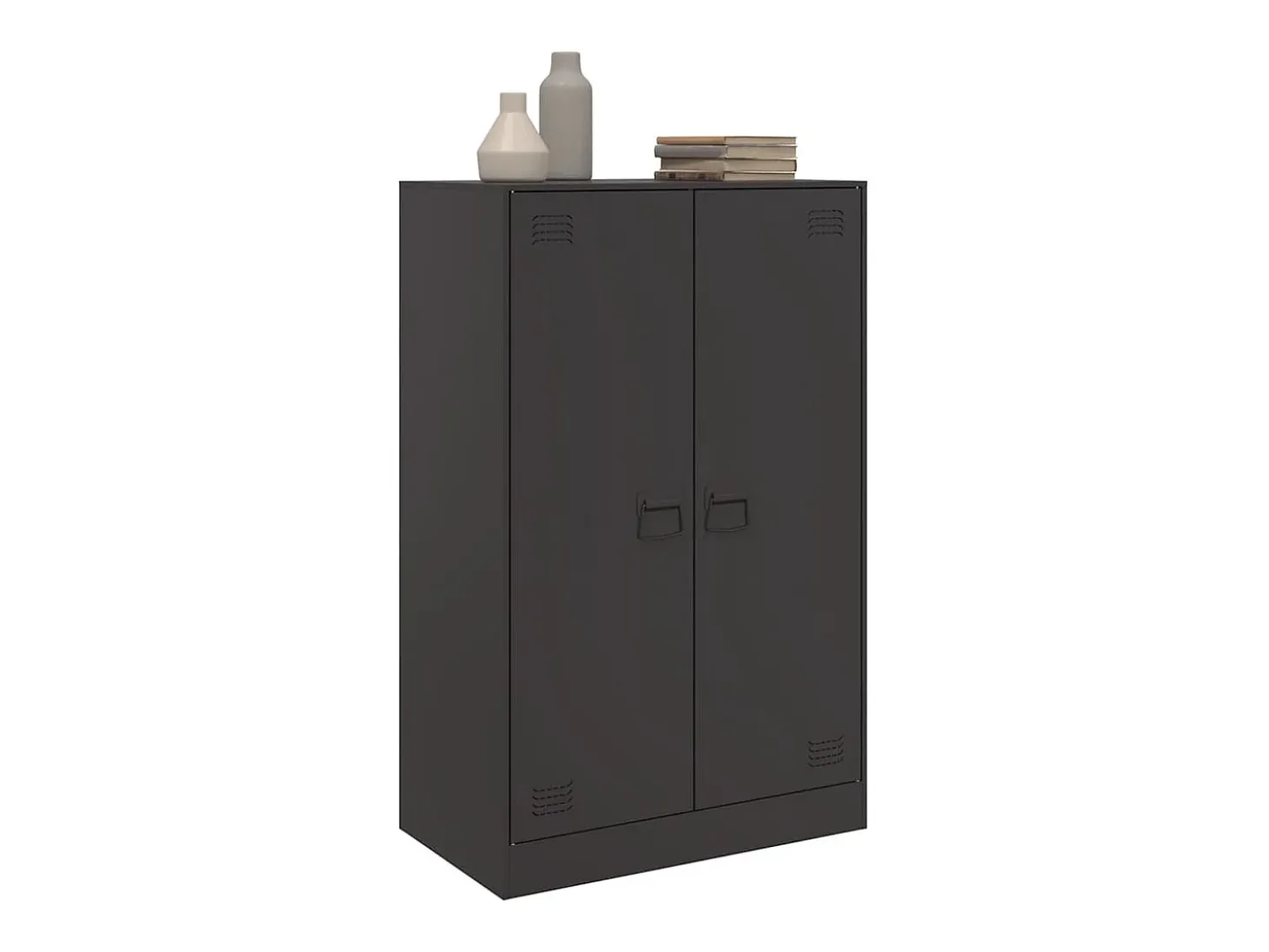 Aparador de acero negro 67x39x107 cm