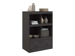 Aparador de acero negro 67x39x95 cm