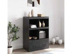 Aparador de acero negro 67x39x95 cm