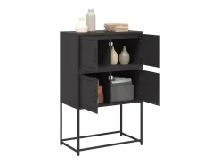 Aparador de acero negro 68,5x38,5x107 cm