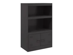 Aparador de acero negro 67x39x107 cm ES669852