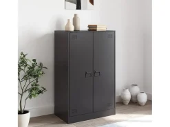 Aparador de acero negro 67x39x107 cm ES102358
