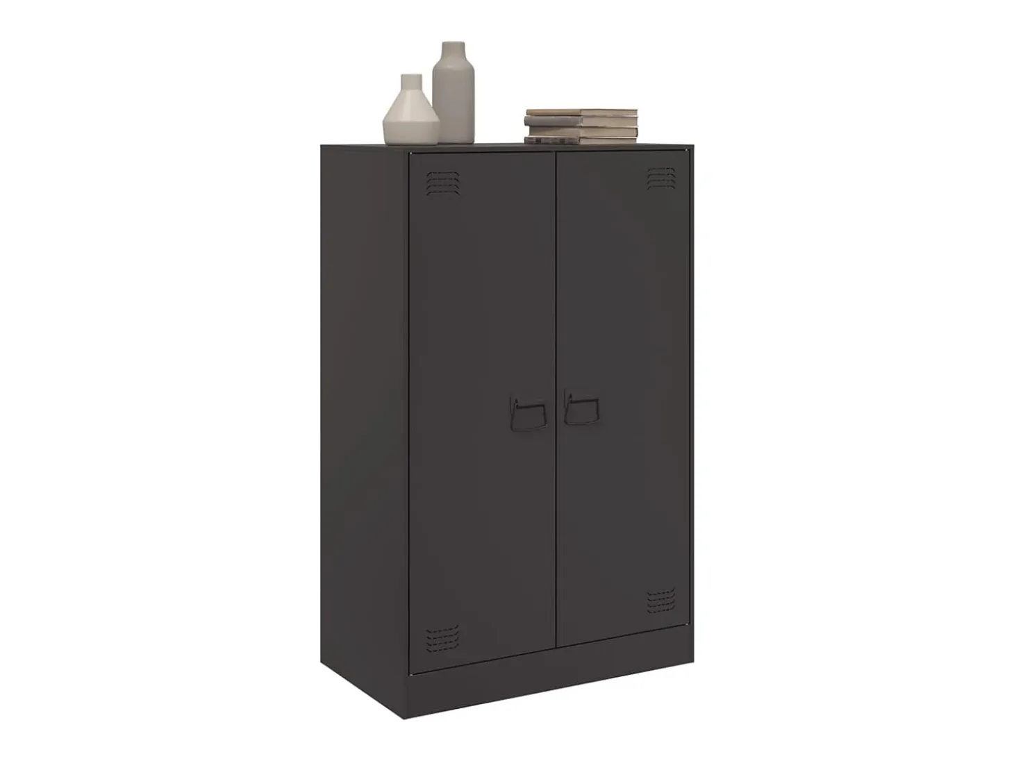 Aparador de acero negro 67x39x107 cm ES102358