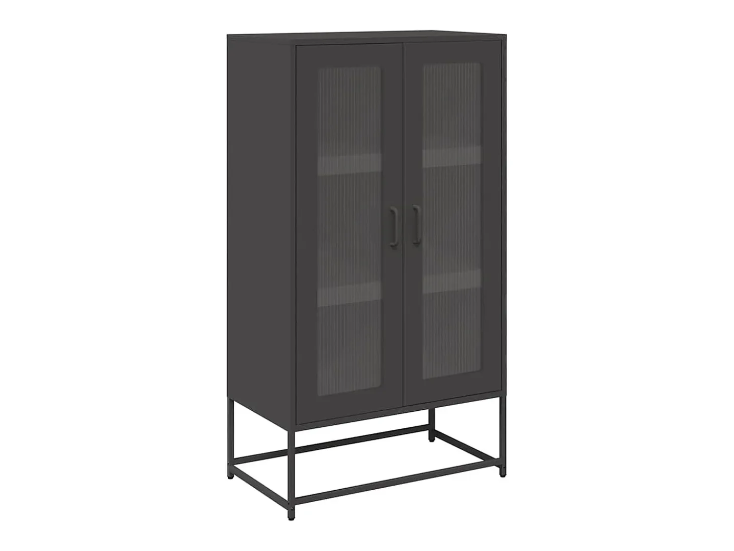 Aparador de acero negro 68x39x123 cm