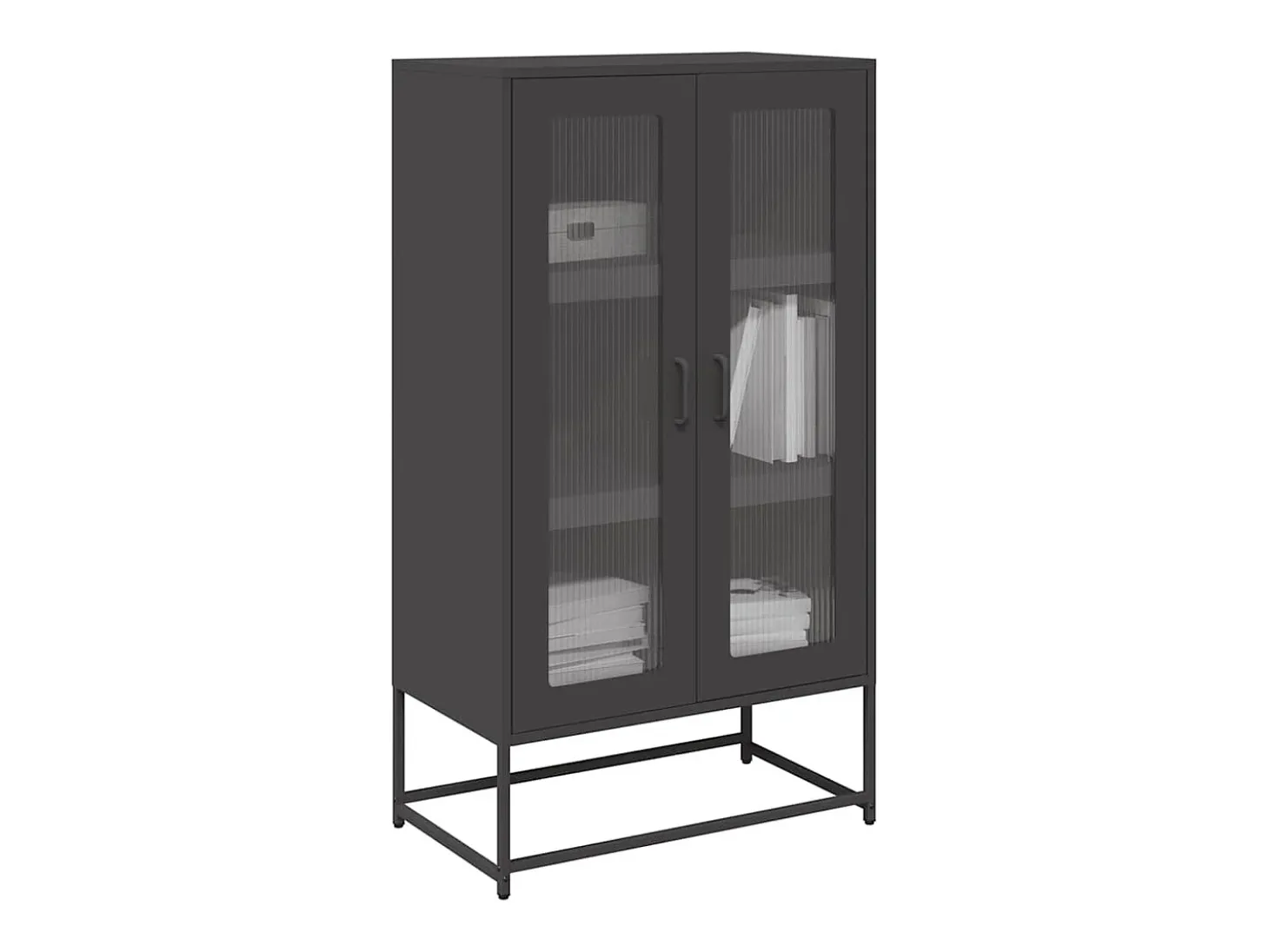 Aparador de acero negro 68x39x123 cm