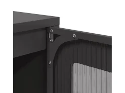 Aparador de acero negro 68x39x123 cm