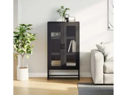 Aparador de acero negro 68x39x123 cm