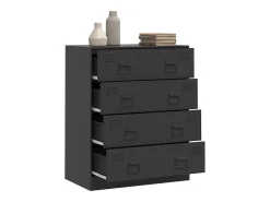 Aparador de acero negro 67x39x83 cm