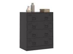 Aparador de acero negro 67x39x83 cm
