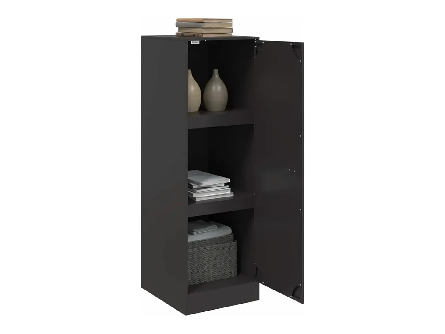 Aparador de acero negro 34,5x39x107 cm ES134903