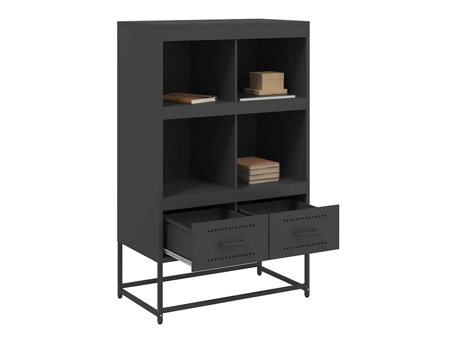 Aparador de acero negro 68x39x111,5 cm