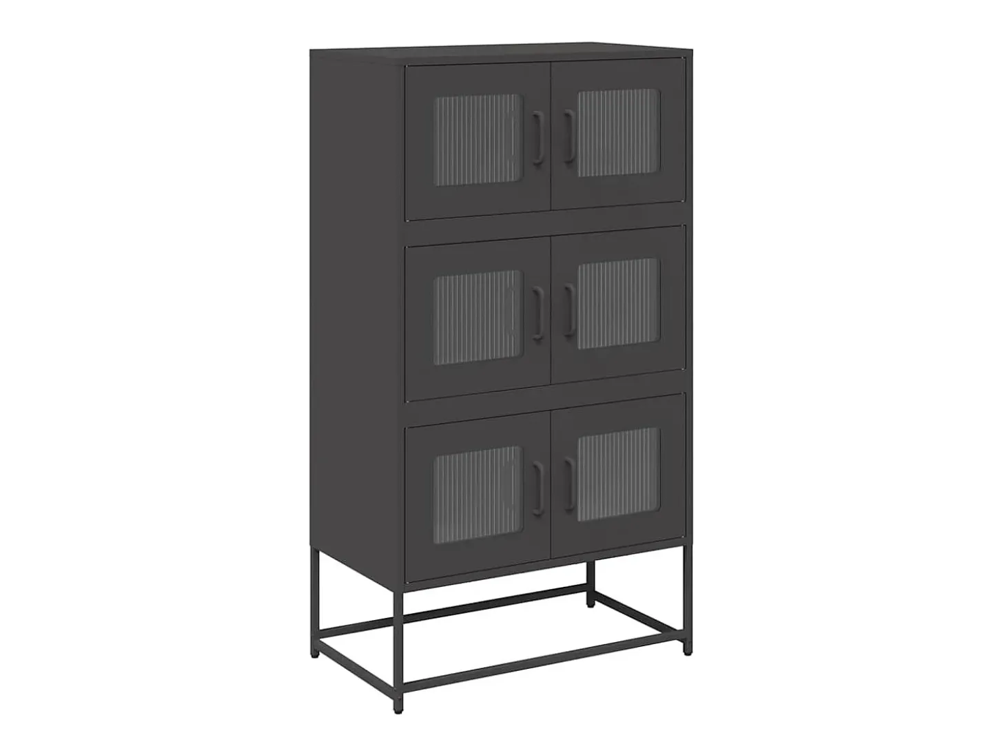 Aparador de acero negro 68x39x123 cm