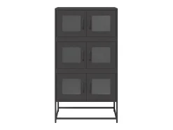 Aparador de acero negro 68x39x123 cm