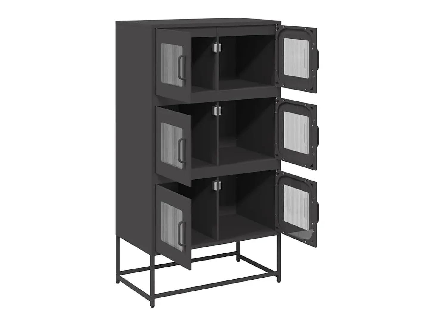 Aparador de acero negro 68x39x123 cm