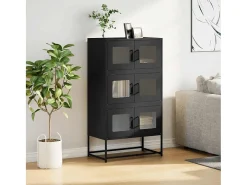 Aparador de acero negro 68x39x123 cm